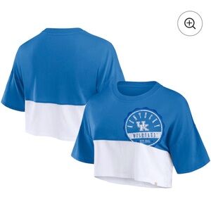 Kentucky Wildcats Fanatics Women’s Oversized Badge Colorblock Cropped T-Shirt